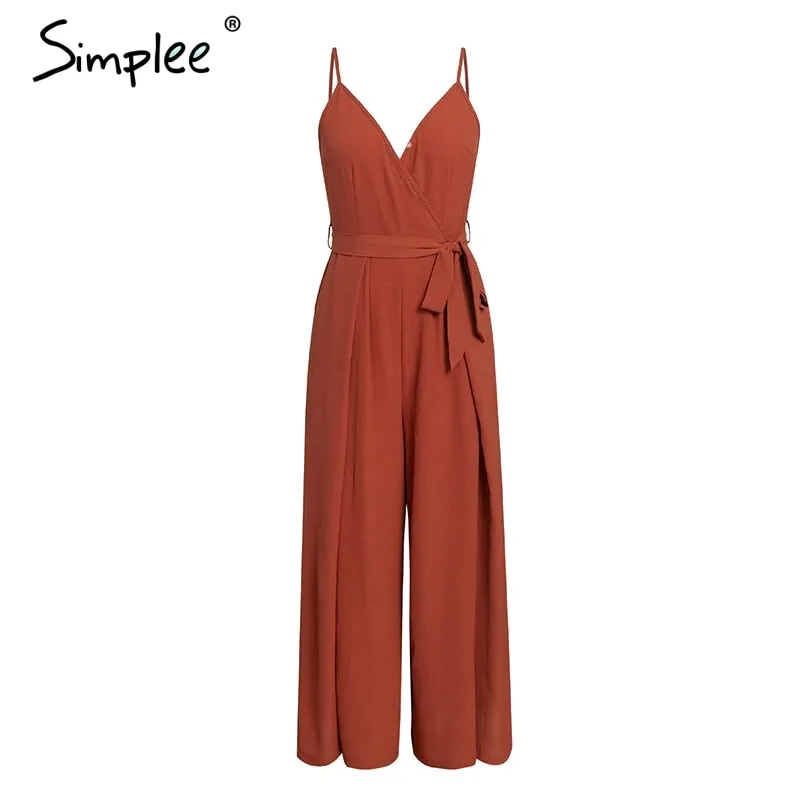 Simplee Sexy floral print jumpsuits