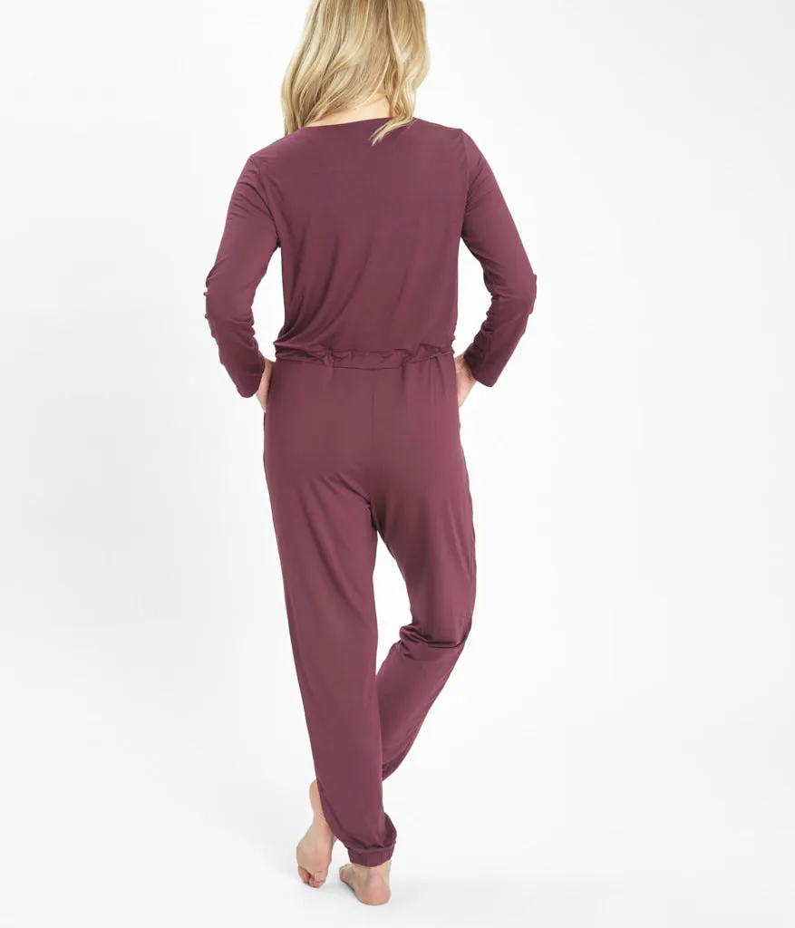 The All-Day Crew Jumpsuit: Plum