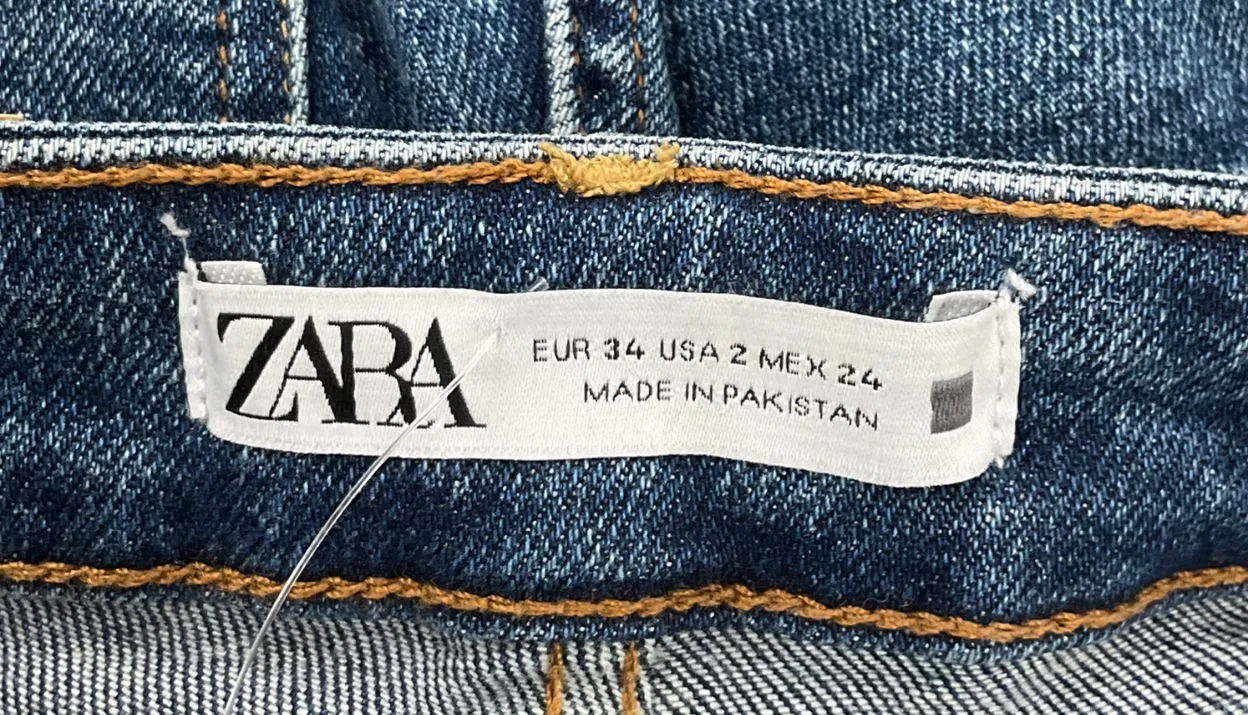 ZARA Blue Z1975 Flared High-waist Jeans W34