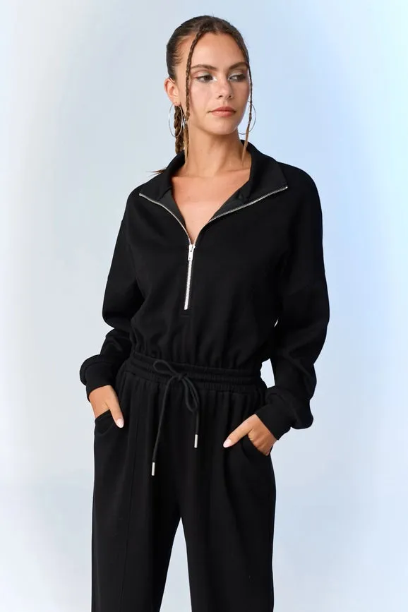 Zoe Soft Knit Jumpsuit Black