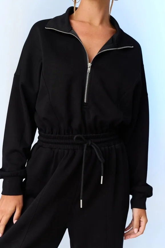 Zoe Soft Knit Jumpsuit Black